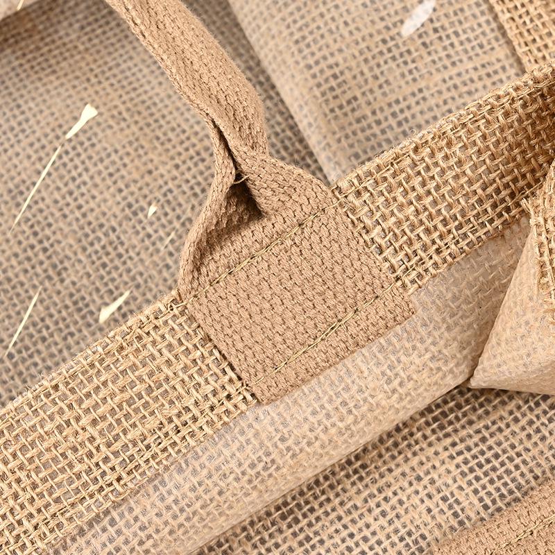 Borsa in Juta e Lino Personalizzata Ecologica: Finestra Trasparente in PVC e Borsa di Juta