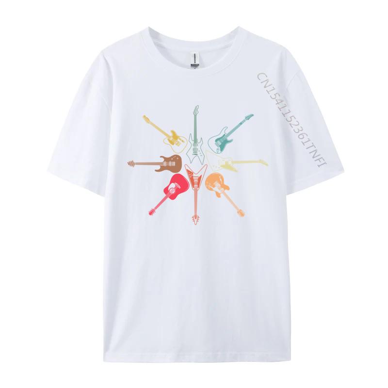 Cool Guitar For Men Women Vintage Guitar Lovers Guitarist T-Shirt Male Aesthetic Camisas Casual Tshirt Cotton Tees Tops Classic