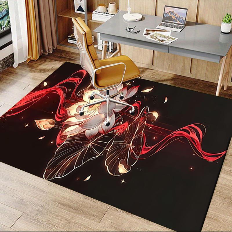 Lotus Chair Mat Office Carpet Oversized Rug for Home Decor, Sofa Carpet, Office Flooring, Gift Idea Suitable for Bedroom, Living Room