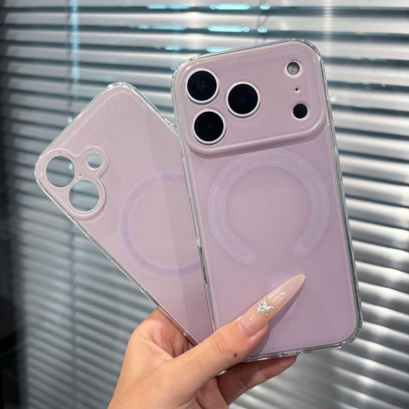 

Purple Baby Elephant Magnetic Belt Holder for iPhone Transparent Cute Case Soft Phone Case iPhone 17