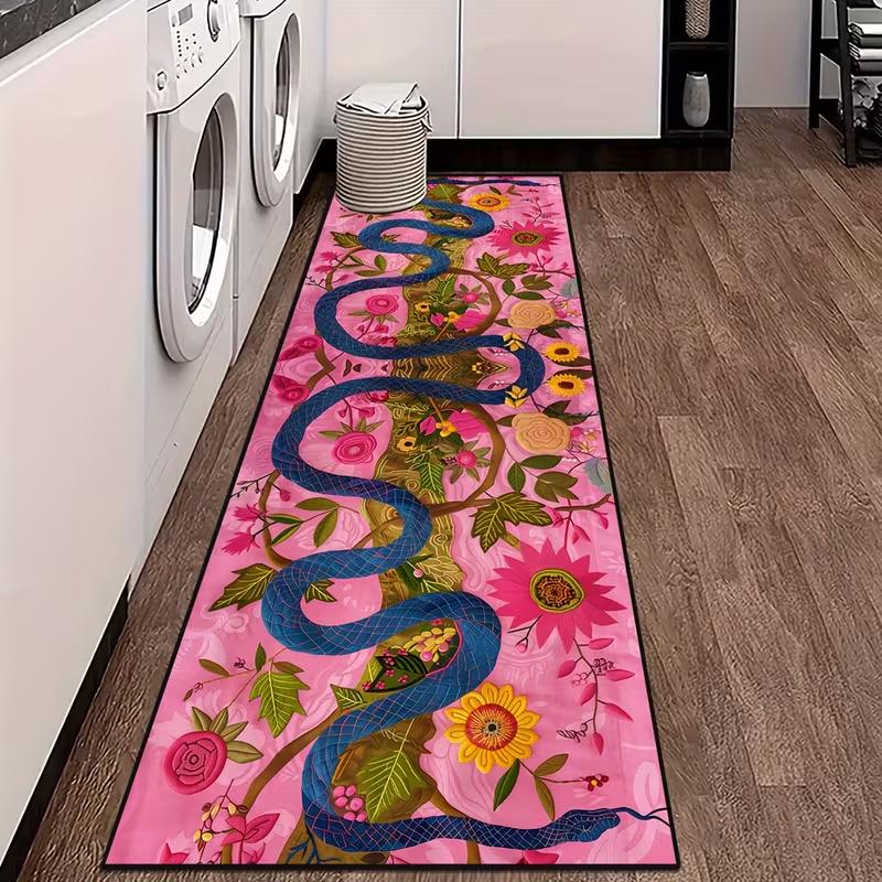 Modern Red Geometric Runner Carpet Black White Diamond Pattern with Gold Border Minimalist Hallway Floor Mat Home Decoration