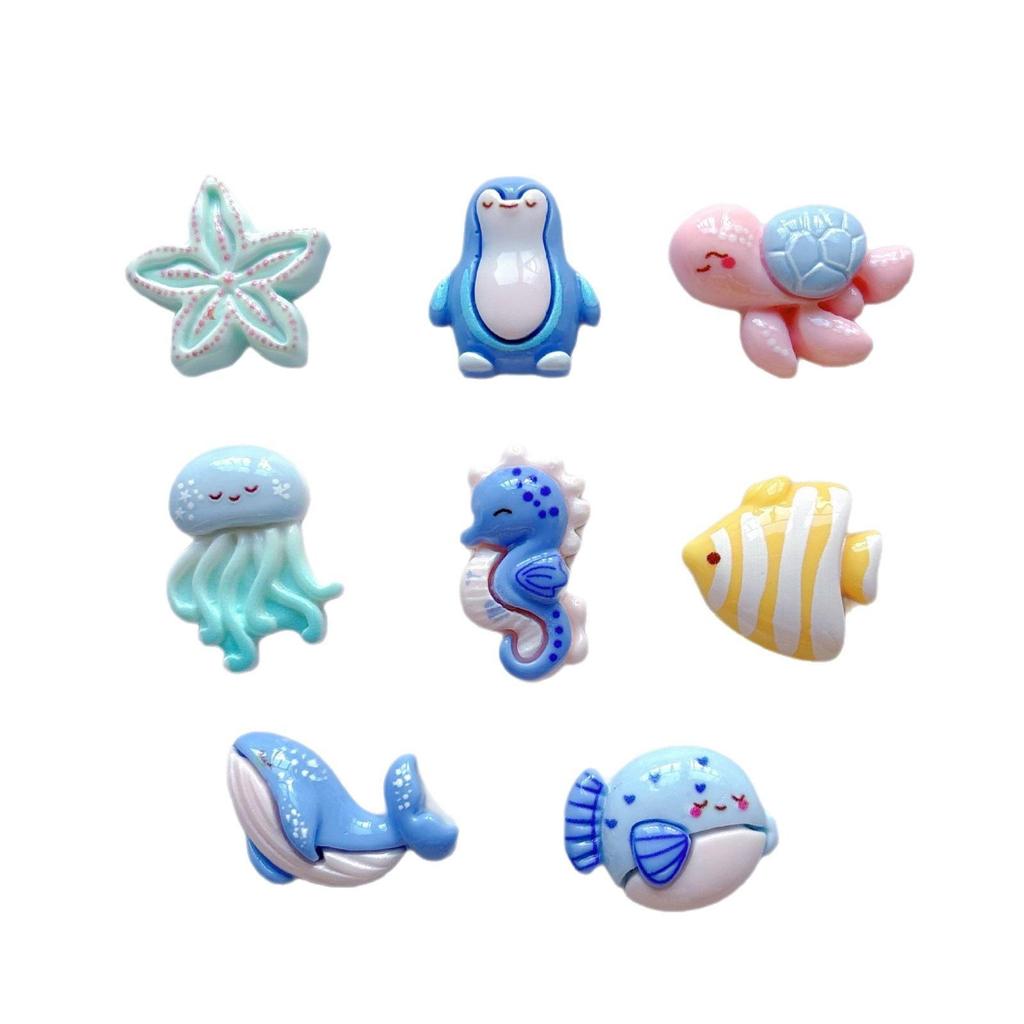 Cute Resin Marine Animal Charms for DIY Accessories – Perfect for Crocs, Phone Cases, and Hairpins