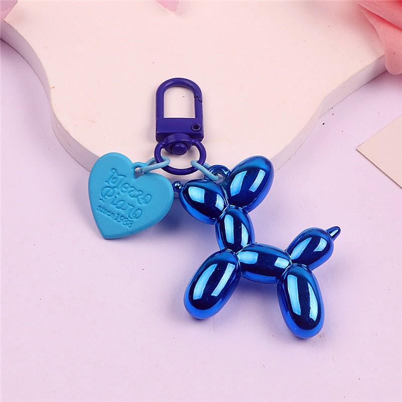 Balloon Dog Keychain Alloy Heart DIY Phone Case & AirPods Protective Earphone Case Pendant.