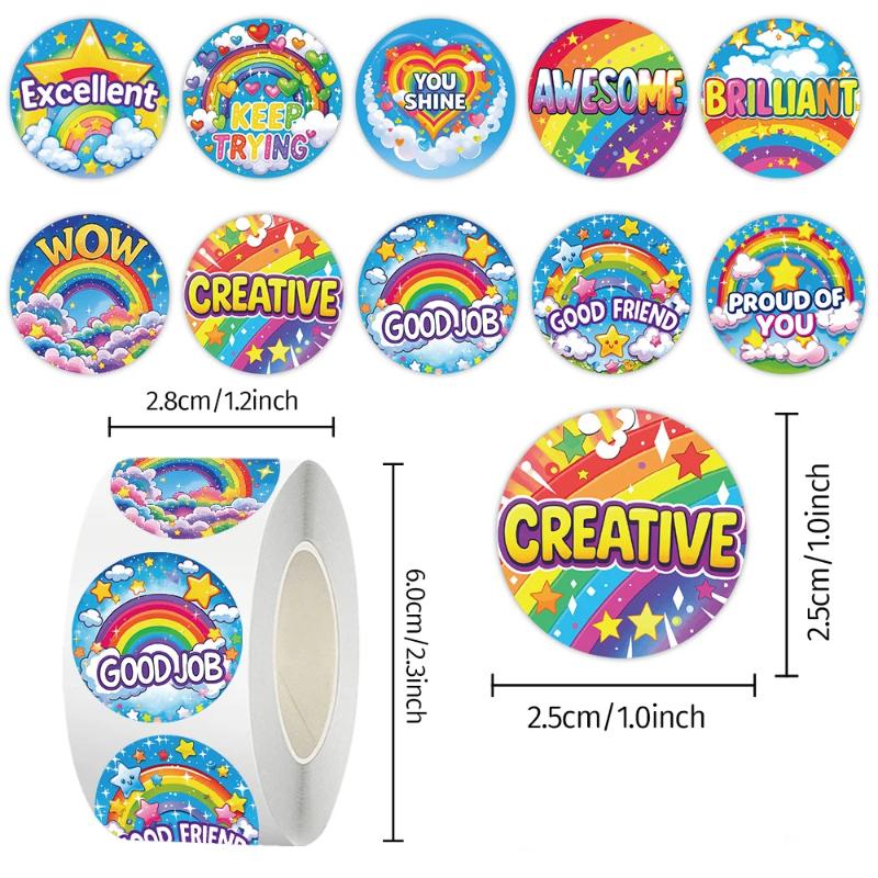 

500Pcs Inspirational English Roll Stickers Personalize Cute Reward Decoration Laptop Student Stationery Decals A7