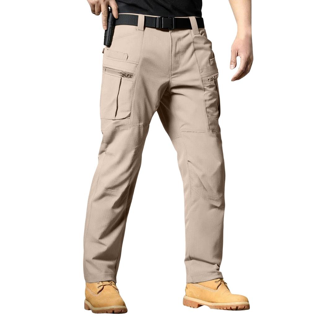 Men's  Work Pants Outdoor Work Fishing Camping Waterproof Wear-resistant Multi-Pocket Work Pants (Belt Not Included)