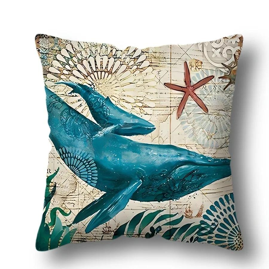 Decorazioni per la Casa Copricuscini con Mappa di Creature Marine Copricuscino Fantasia Adatto per Divano Camera da Letto Auto