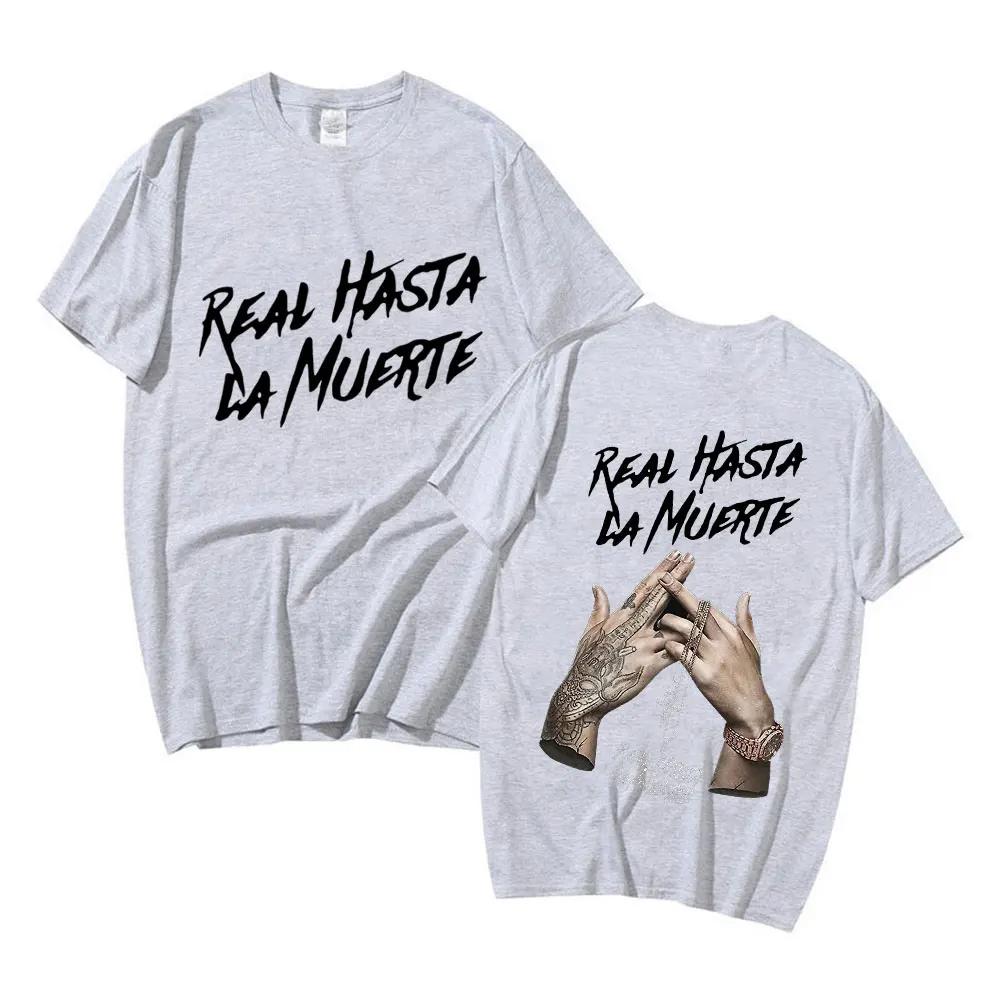 Limited Rapper Anuel Aa Tee Shirt Real Hasta La Muerte Graphic Oversized T Shirt Men's Women Cotton Hip Hop T-shirt Short Sleeve
