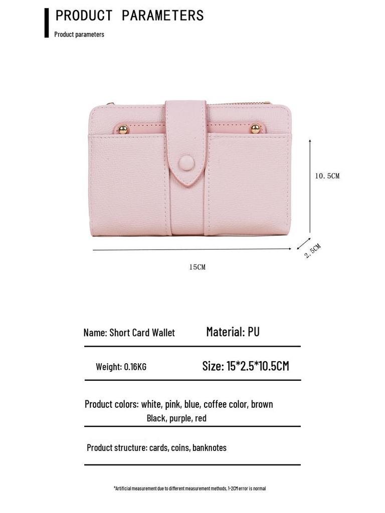 Women's Multifunctional Short Wallet & Coin Purse - Japanese & Korean Style with Card Holder and Buckle