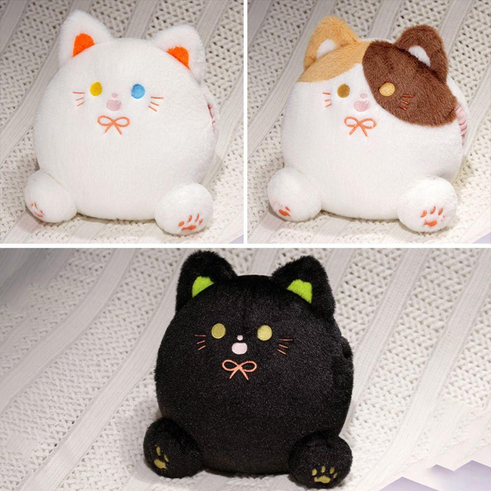 PP Cotton Calico Cat Plush Toys Smile Black Cat Plush Doll  Birthday Christmas