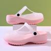 Color Block Clog Sandals - Closed Toe, Thick Sole, Non-Slip, Wear-Resistant