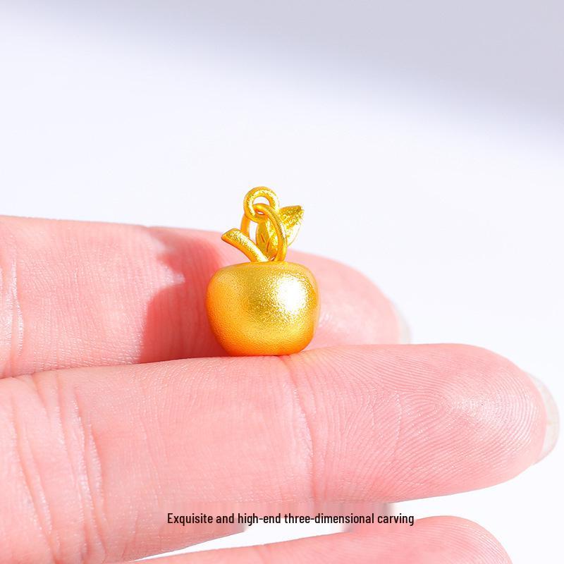 

Vietnam Sa Gold Christmas Eve Apple Pendant Copper Gold Plated Necklace – Women s Western Holiday Gift, TikTok Favorite