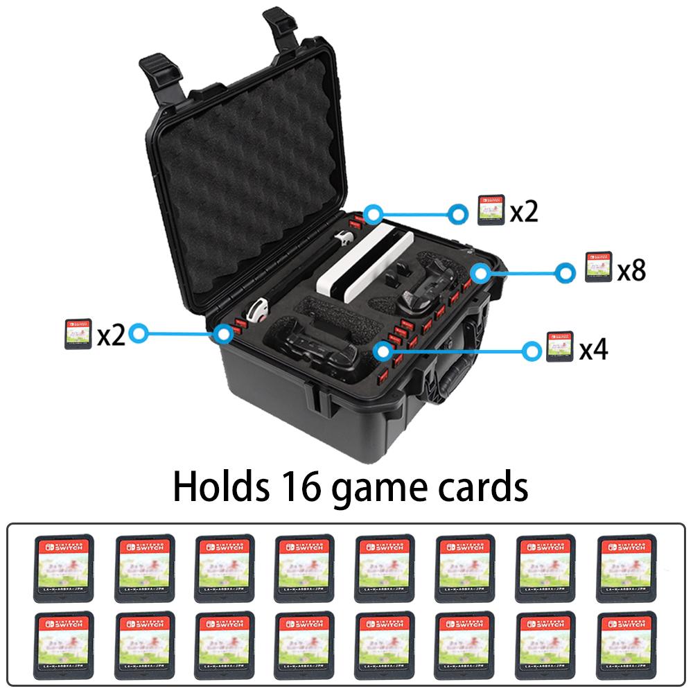 For Switch Case Compatible with Switch OLED Model, with 16 Game Cards Storage, Portable Travel Case for Switch Accessories