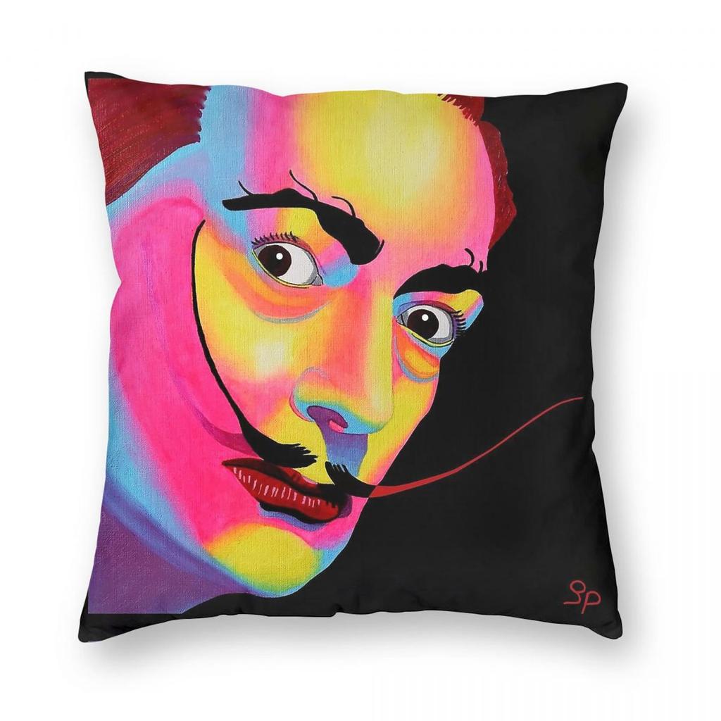 Salvador Dali Square Pillowcase Polyester Linen Velvet Pattern Zip Decor Room Cushion Cover