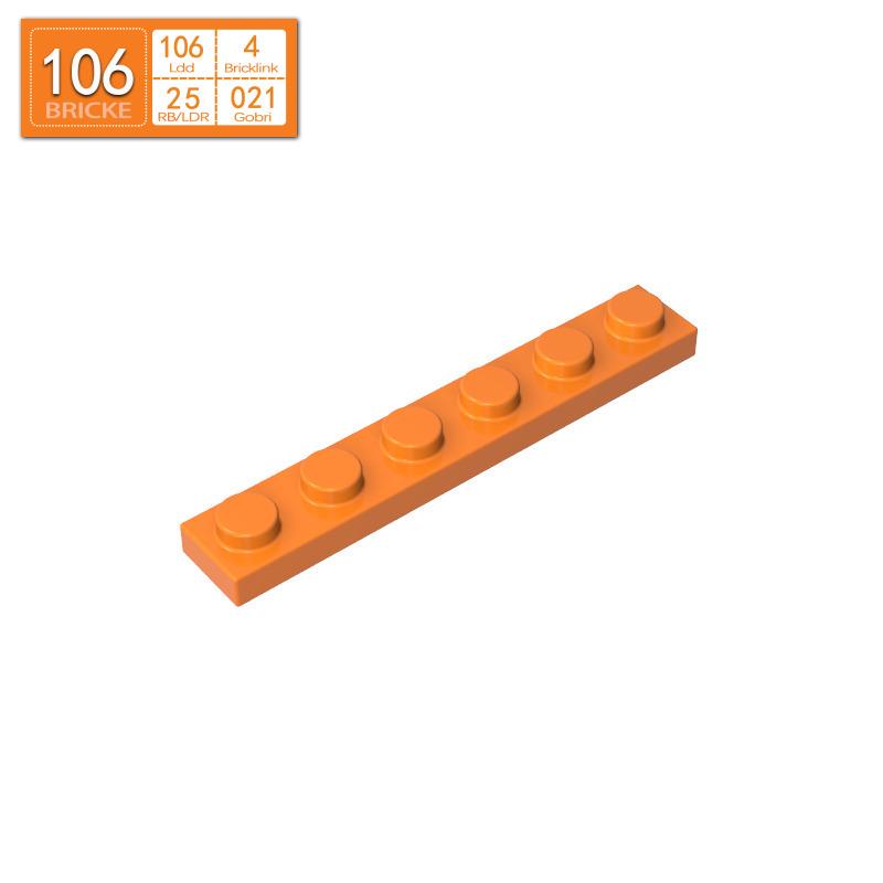 BRICKE 1x6 Thin Plate for Lego 3666 Compatibility – Loose MOC Building Blocks