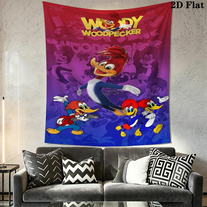 woody woodpecker Wall Tapestry Aesthetic Wall Hanging Printed Fabric Blanket Decorative Tapestries for Bedroom Living Room Home Decor