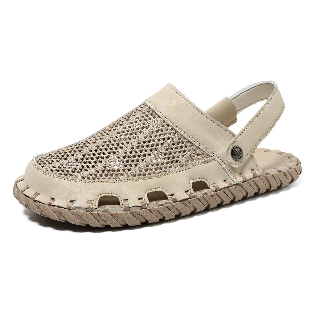 Men Sandals Outdoor Beach Slippers Fashion Korean Style Genuine Leather Shoes