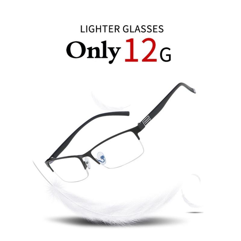Stainless Steel Bifocal Reading Glasses For Mens Anti Blue Light Business Half Frame Presbyopia Eyeglasses +1.0 To +4.0