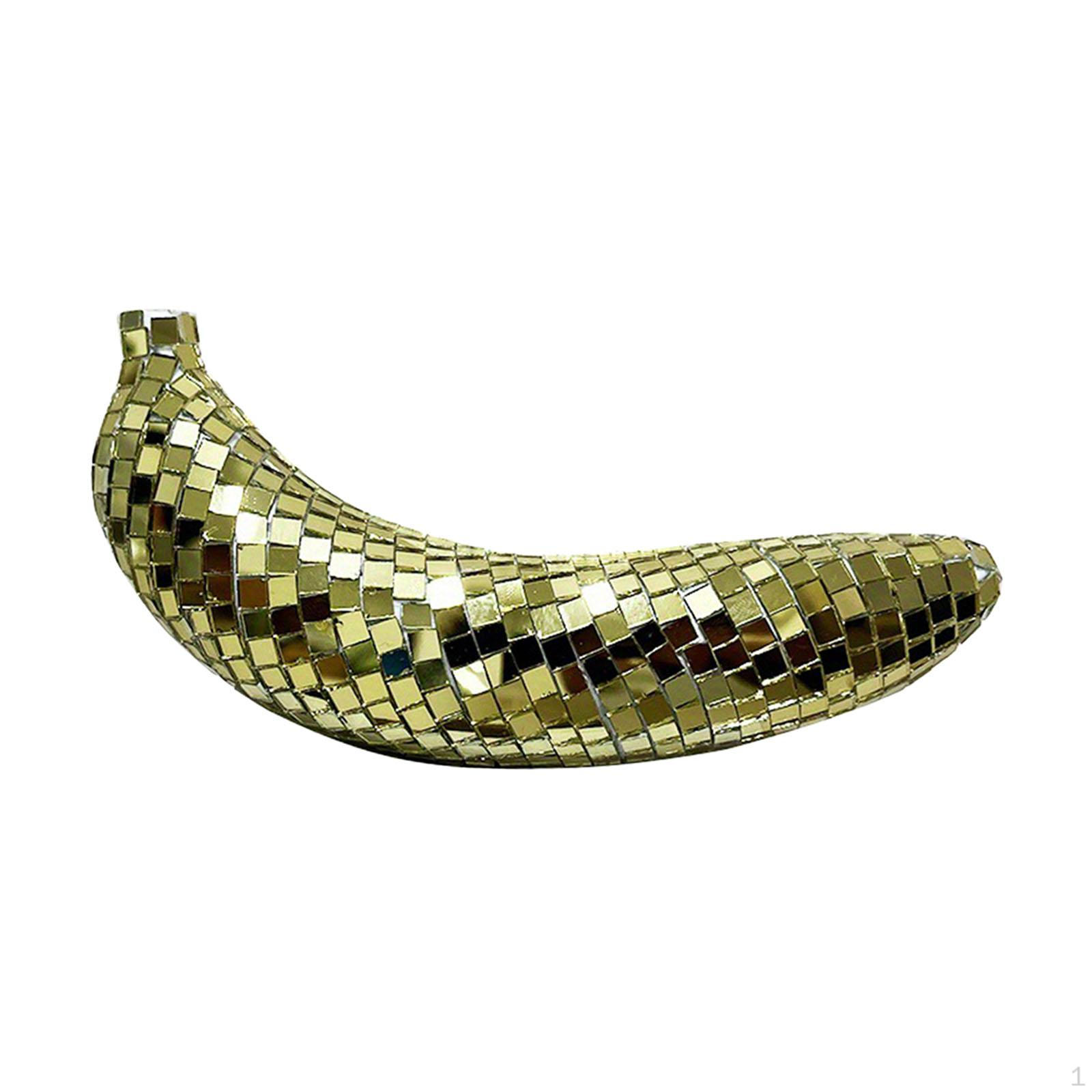 

Диско Банан Декор Украшение Подарок На День Рождения Реквизит Светоотражающая Статуя Настольное Украшение золотой