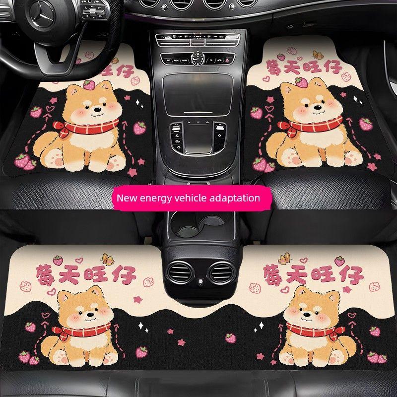 Car Floor Mats for All Seasons, Driver's Seat Carpet-Style Semi-Enclosed Single-Piece Diatomaceous Earth Anti-Slip and Water-Absorbing Car Floor Mat