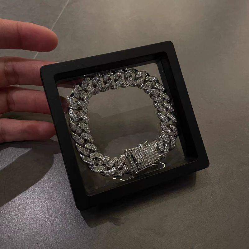 Soul Collision Soulcollision Jackson Wang Full Diamond Cuban Necklace Diamond European Hip Hop Ins Bracelet Bracelet 20cm