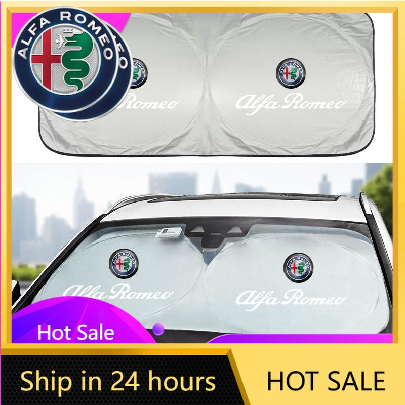 RZUD8 Car Stickers For Alfa Romeo Car Windshield Sunshade Auto Interior Anti-sunburn Cloth For Alfa Romeo 156 159 147 4C 8C 166 Giulia