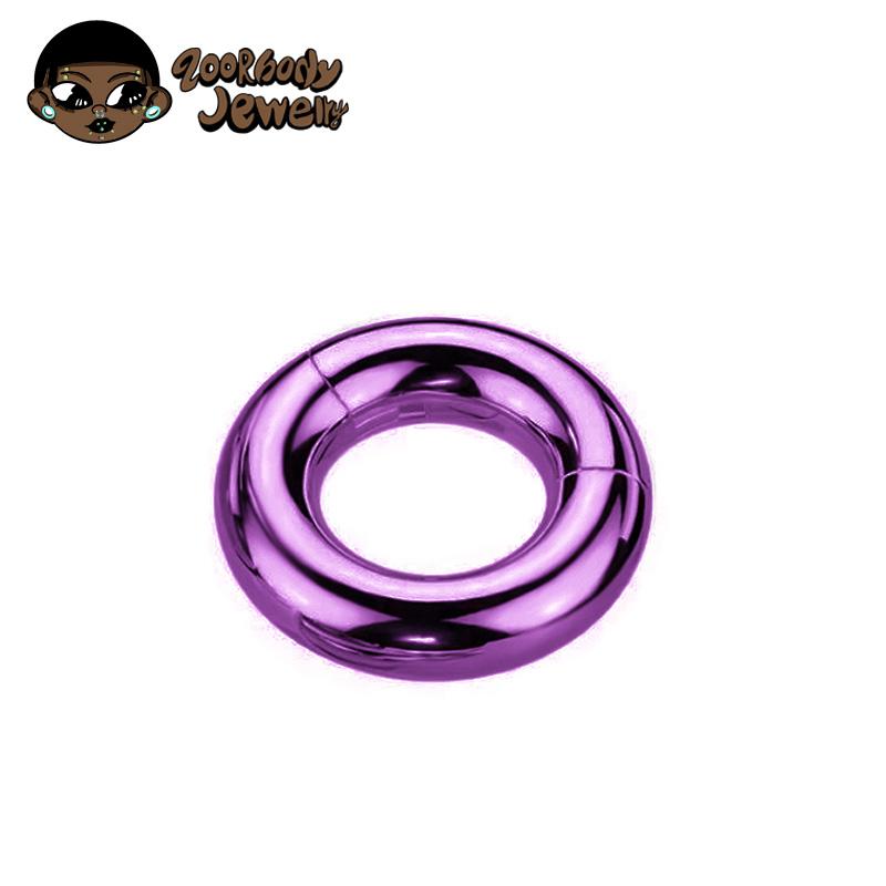 ASTM F136 Titanium Large Gauge 4G 6G 8G 10G Single Hinged Clicker Segment Hoop Ring Mirror Septum Nose Piercing Anodizing Body