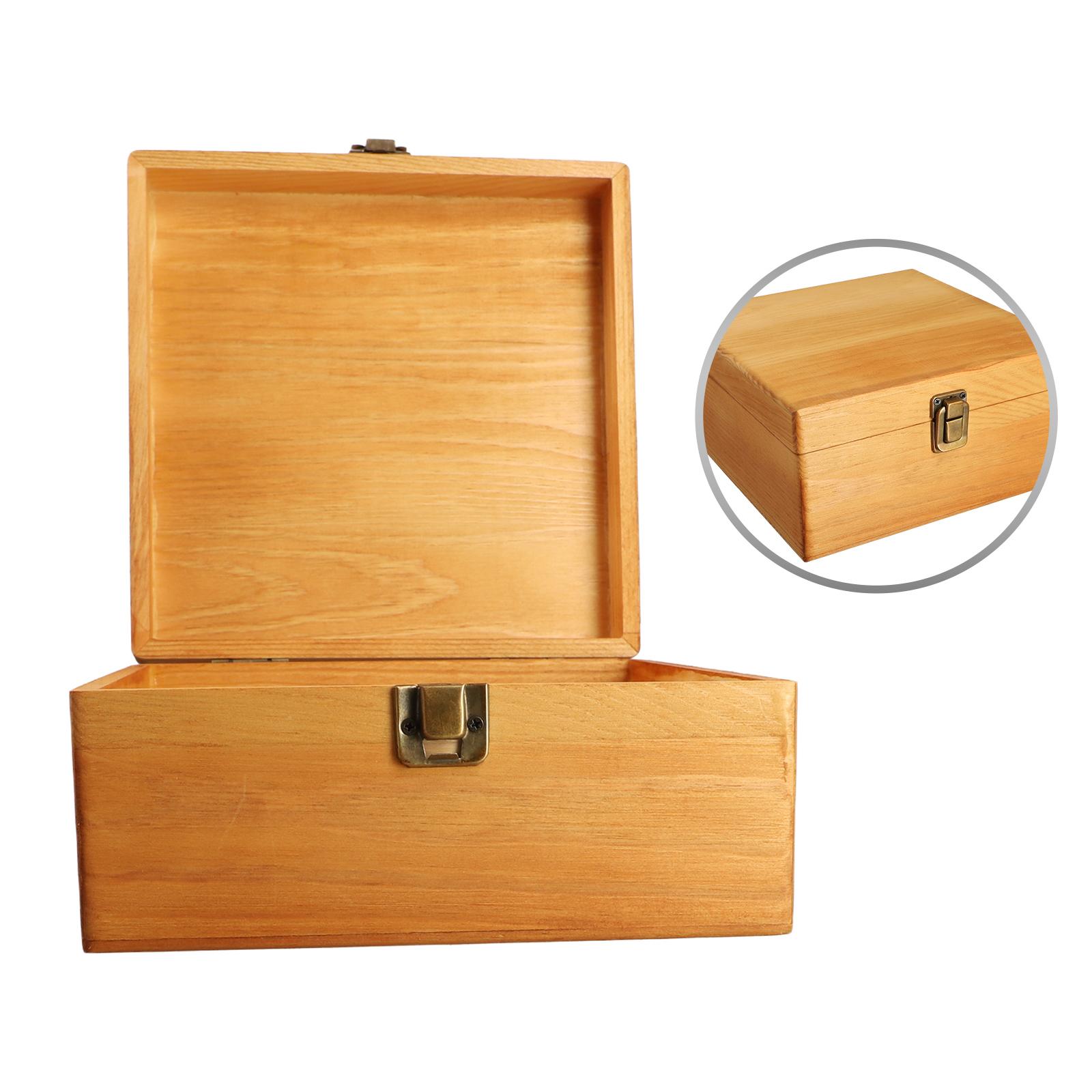 Бытовая деревянная коробка для хранения Сундук сокровищ Деревянная коробка M：19.5*19.5*10cm