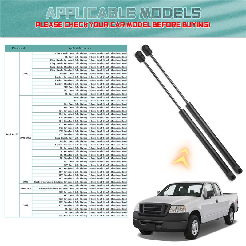 2Pcs/Set Car Front Hood Steel Lift Supports Shock Struts For Ford F-150 2005 2006 2007 2008 Car Accessories