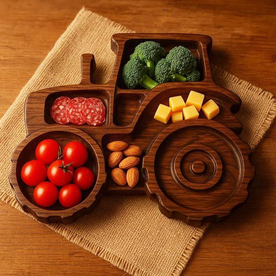 Wooden Serving Tray Vehicle Charcuterie Platter Cookie Display Tray for Cold Cuts Cheeses Fruits Nuts Fun Party Tray