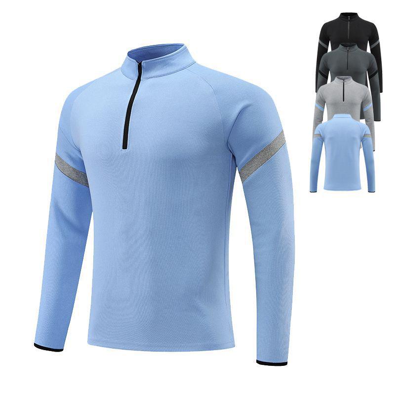 Spring 2024 Men's Half-Zip Long-Sleeve Fitness Sweatshirt for Running and Training