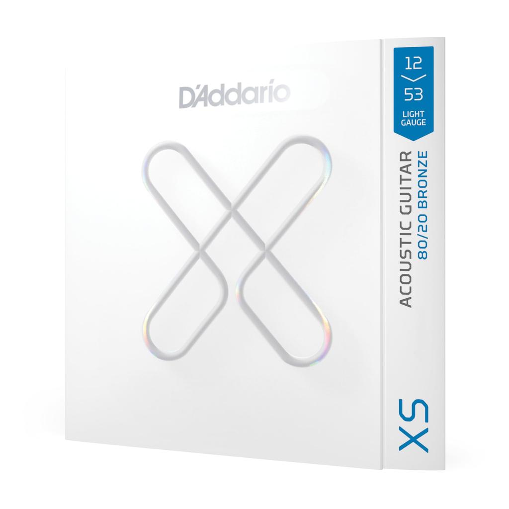 XS Coated Acoustic Guitar Bronze XSABR1253 D'Addario Strings, 80/20 Light, .012-.053,