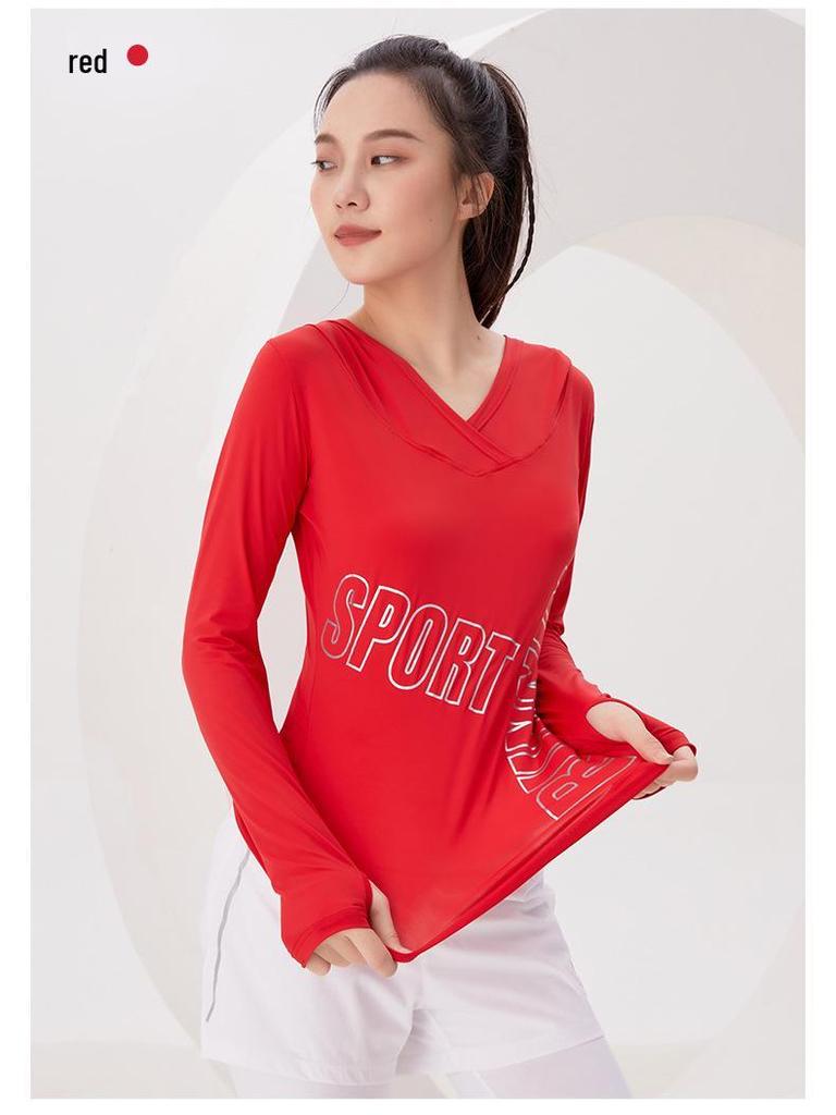 Damen Schnelltrocknender Kapuzen-Sonnenschutz-Pullover - Modische Dünne Langarm-Sportjacke für Laufen & Fitness
