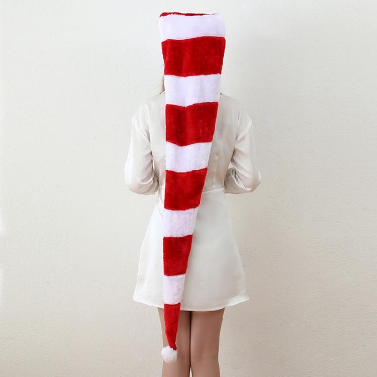 Funny 130cm Long Christmas Hat Striped Santa Hat Adult Plush for Celebrations