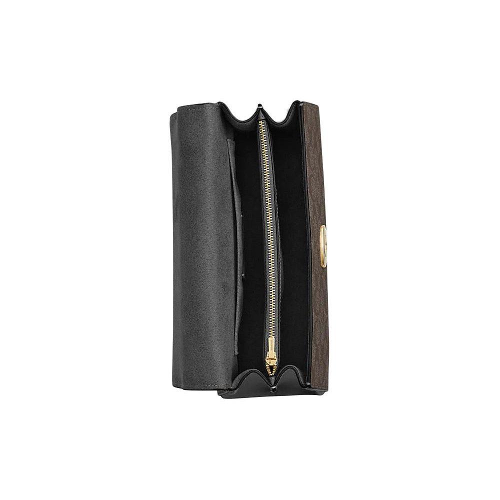 Coach Eliza Kunstleder mit Rindsspaltleder Umhängetasche, Crossbody-Tasche, Handtasche Groß Damen Braun & Schwarz CP007-IMAA8
