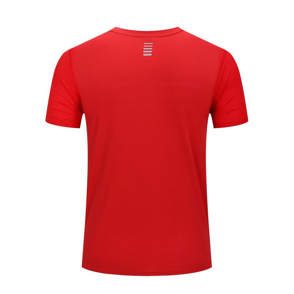 Ice Silk Quick-Dry Round Neck Sports T-Shirt for Outdoor, Tennis, Running, Auto Repair, and Advertising with Short Sleeves and Logo Print
