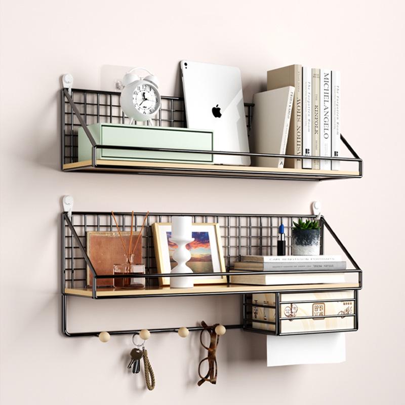 Wall-Mounted No-Drill Shelf for Dorm, Bedroom, or Bathroom