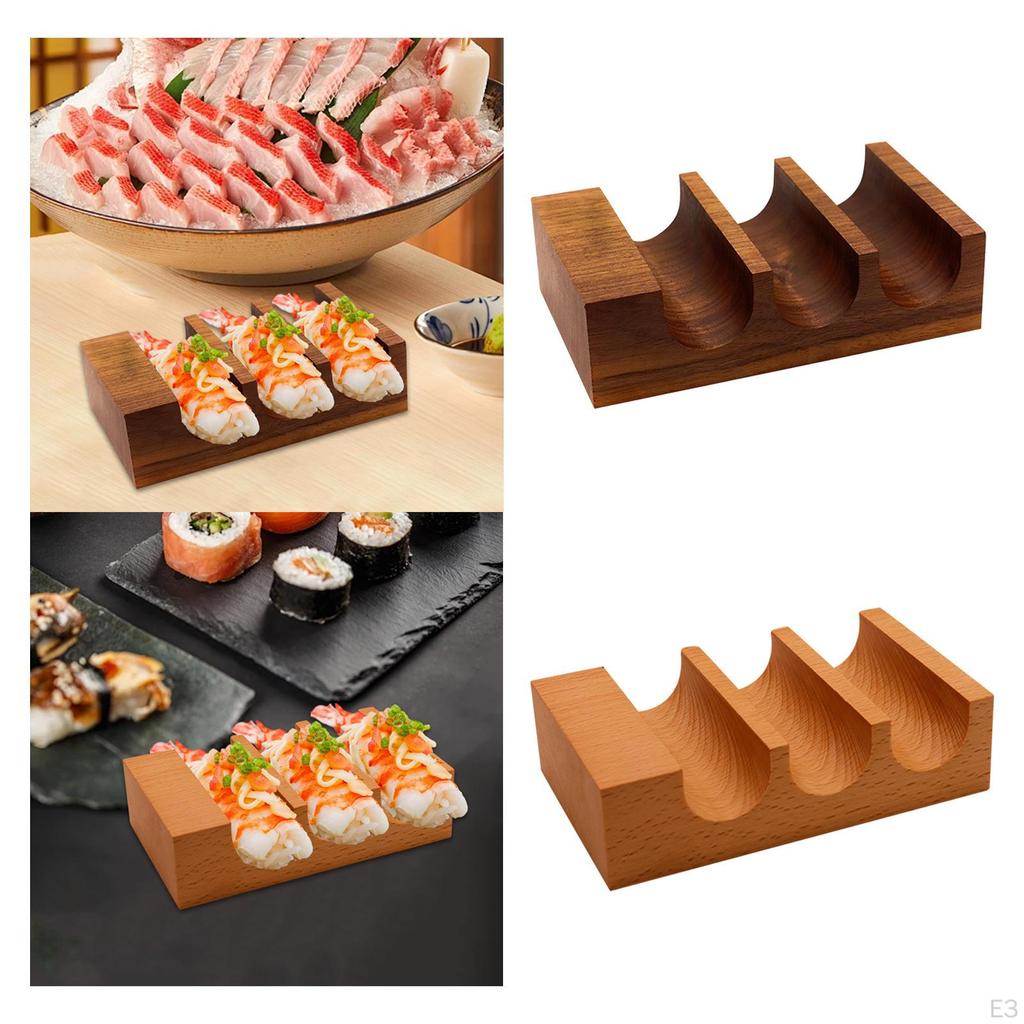 Holz Sushi Halter Displayständer Serviertablett Handrolle für Tischplatte