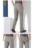 Men's Pure Cotton Double-Pleat Casual Pants - High Waist, Wide Leg, Non-Iron, Summer-Weight for Middle-Aged and Elderly.