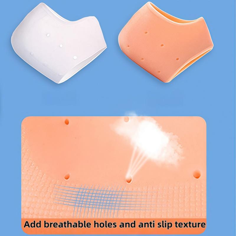 2 Pcs Silicone Heel Cushions For Dry Cracked Heels - Foot Care Heel Protectors For Men And Women