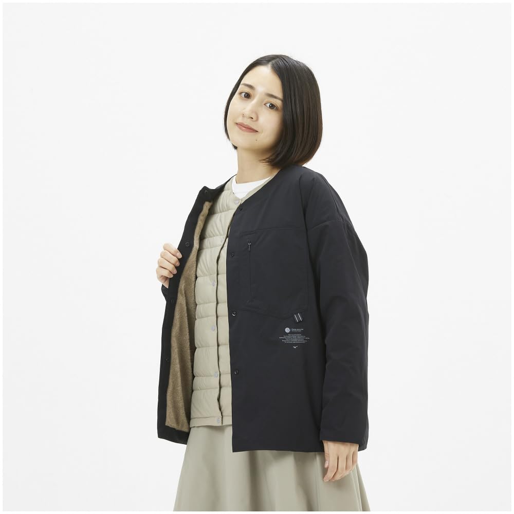 Compact Breath Thermo Down Winter Mocha Size L Vest, Heat-Generating Material, Warmth, Women's, Beige,