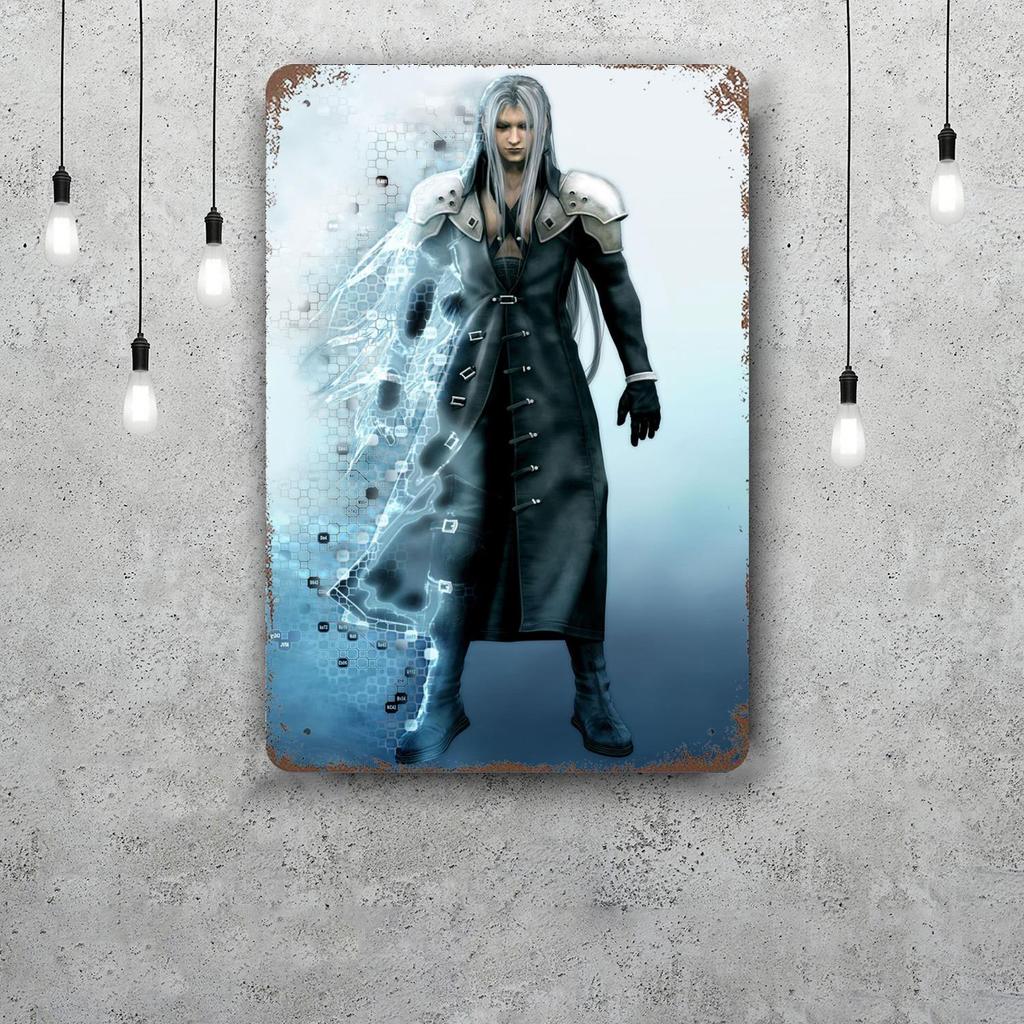 sephiroth Cartoon Retro Vintage Tin Sign Poster Decorative Plaque Metal Plate Wall Decor