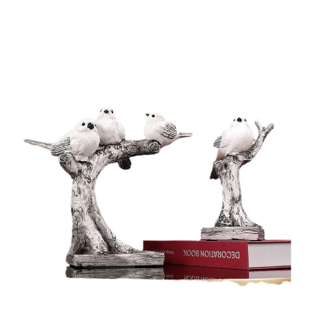 Creative Simulated Bird Figurine Standing on The Branch Home Living Room Desktop Craft Decoration Housewarming Gifts for Friends