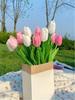 Ein Set aus 6 künstlichen Tulpen, geeignet für die Heimdekoration, Schreibtischblumen-Dekoration zum Jahrestag, Realistische falsche Tulpenblumen (Vase nicht enthalten)