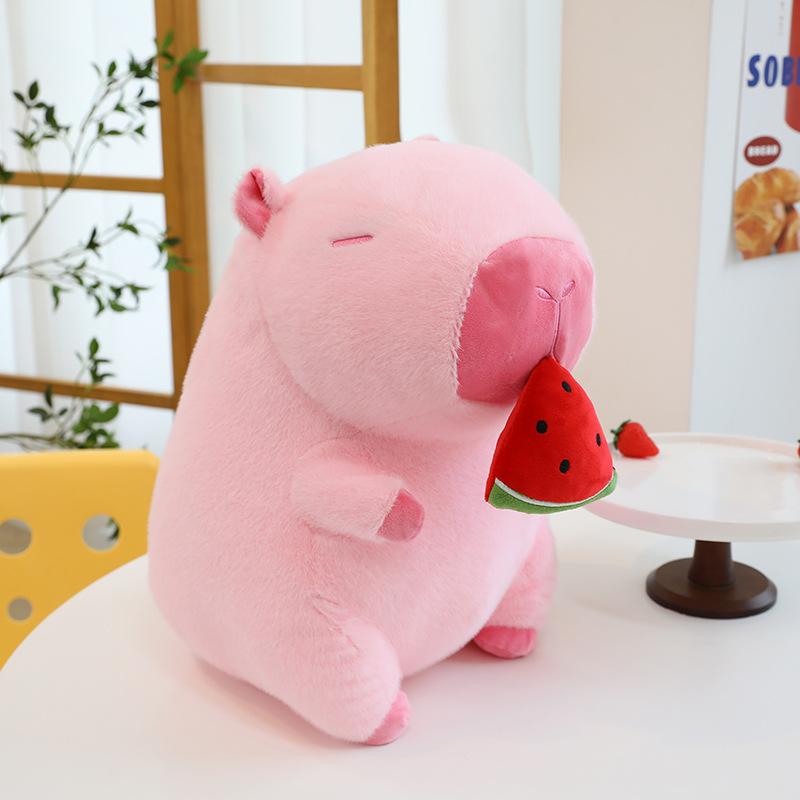 New Kapibara dolls, watermelon capybara plush toys, children s sleeping dolls, girls  dolls 30cm