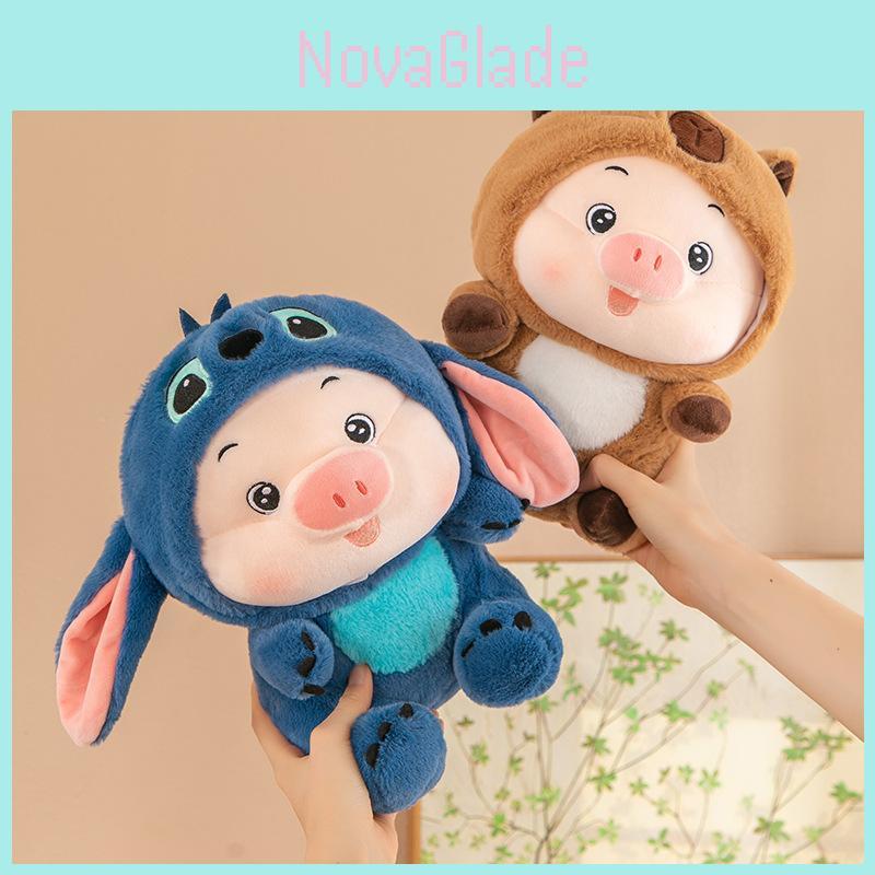 Entzückendes verwandelbares Schwein-Stofftier mit süßem Capybara-Stich-Design für Kinder