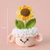 Mini Animal Crochet Potted Cute Handwoven Cartoon Flowers Creative Hand-knitted Car Home Desktop Shelf Decor Items Gift