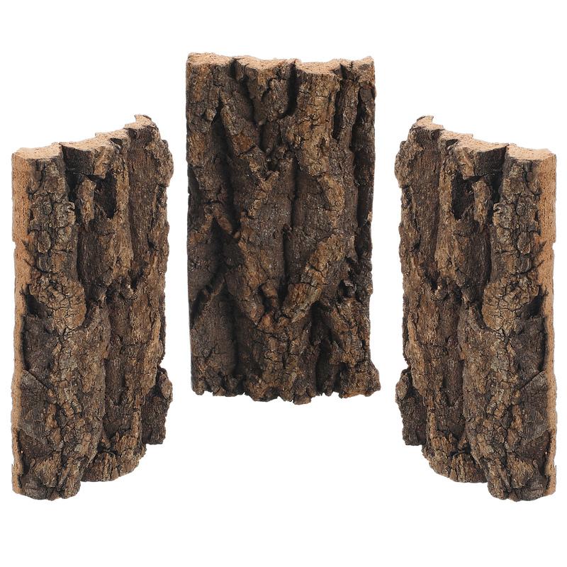 3Pcs Bark Decoration Premium Cork Background Reptile Tank Terrarium Decorative Nament Fish Tank Accessory Bark Reptile Supply