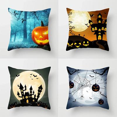 Halloween Theme Pillowcase Car Office Living Room Sofa Halloween Pumpkin Lantern Decoration Pillowcase