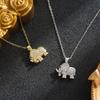 Copper Micro-Inlaid Zircon Elephant Pendant Necklace - Elegant, Versatile, Light Luxury Design