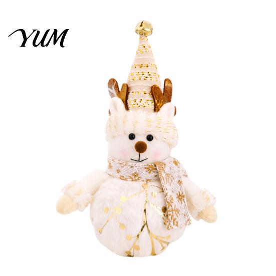 Cute Holiday Figurine Christmas LED Plush Doll Ornaments, Light Up Elk Snowman Santa Claus Indoor Decoration Decoration, Stuffed Toy for Table